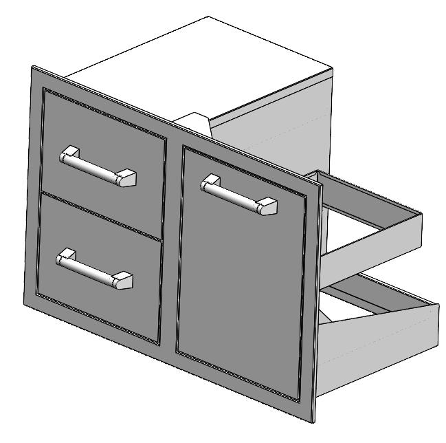 BGP DOUBLE DRAWER/TRASH COMBO