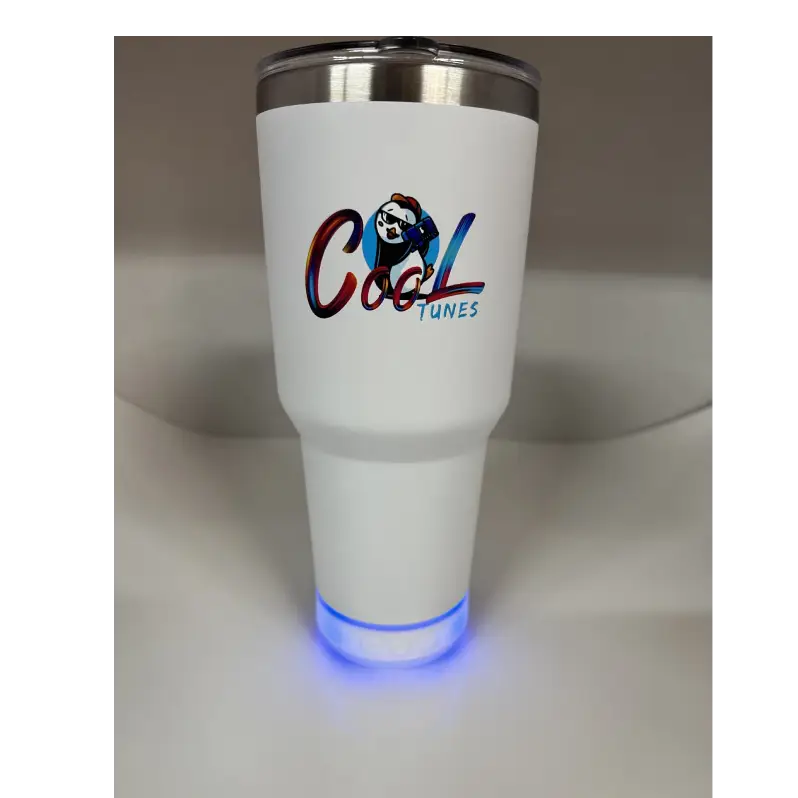 Cool Tunes Speaker Tumbler - White 30oz