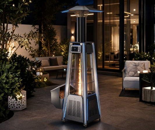 Patio pellet heater