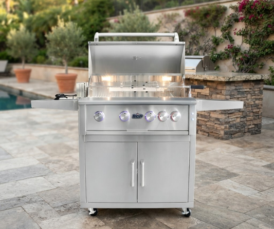 32" 4 Freestanding Main Burners w/back burner & LED knob light  - Gas Grill