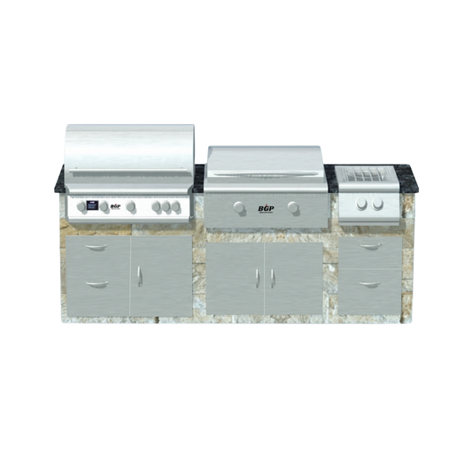 Island Dimensions: 7'7"L x 36"H x 28"D