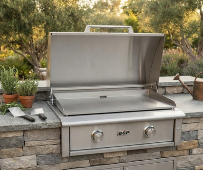 30" Built-In Stainless Steel Griddle - Hinged Lid