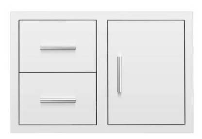 BGP DOUBLE DRAWER/DOOR COMBO 33X22 - Enclosed