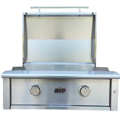 30" Built-In Stainless Steel Griddle - Hinged Lid