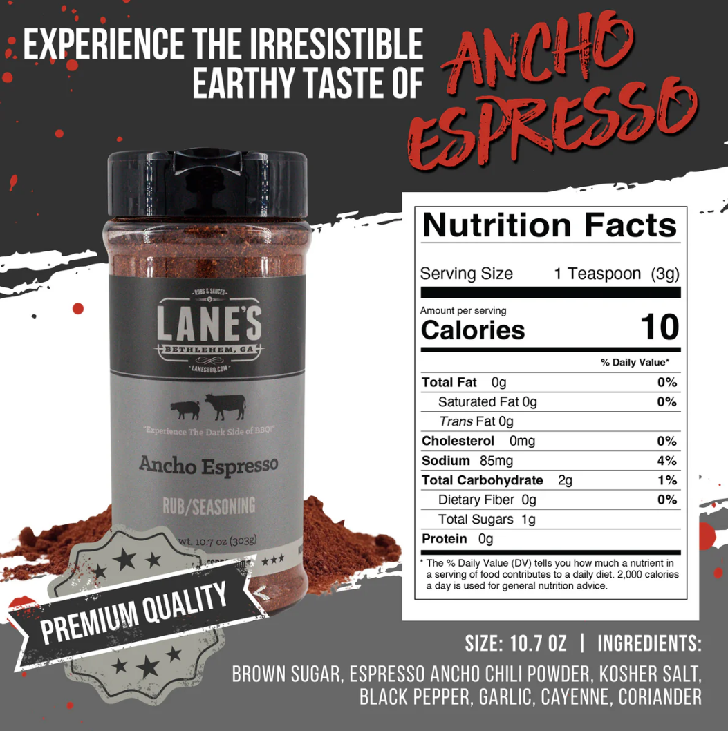 Lane's BBQ Ancho Espresso 10.7oz