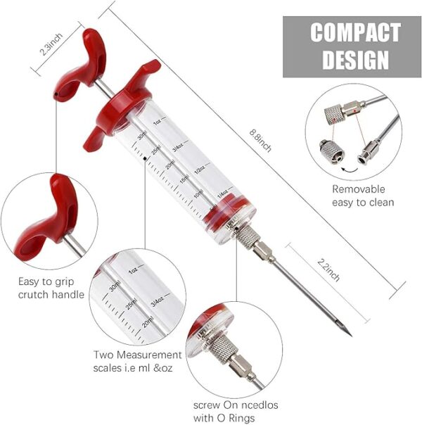 Marinade Meat Injector - Red 1 oz - Image 4